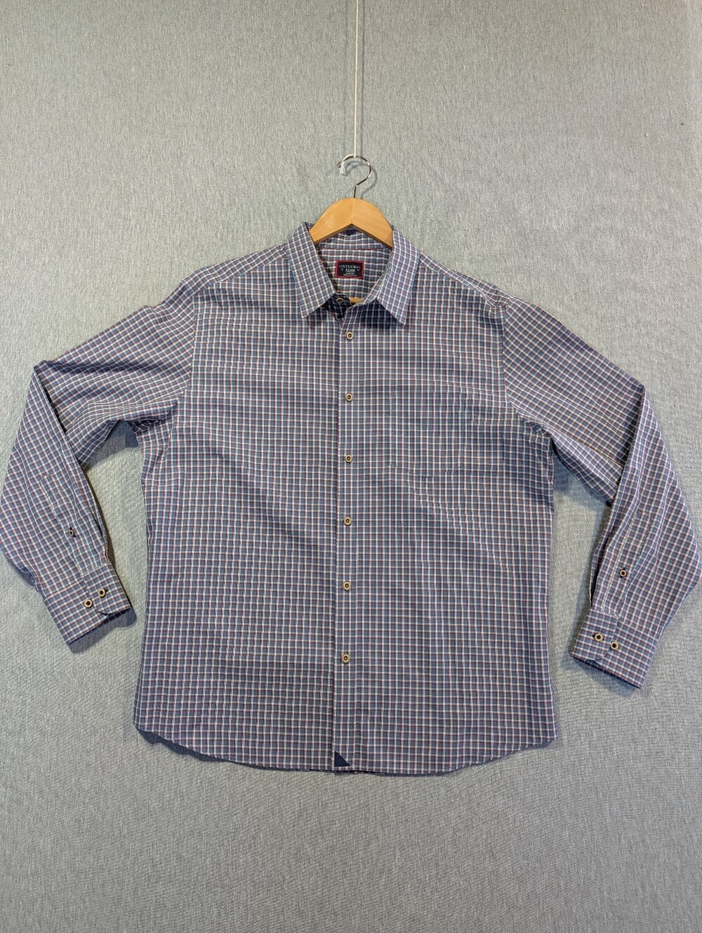 UNTUCKit Fabiano Wrinkle Free Button Shirt Men's XL Red Blue Plaid